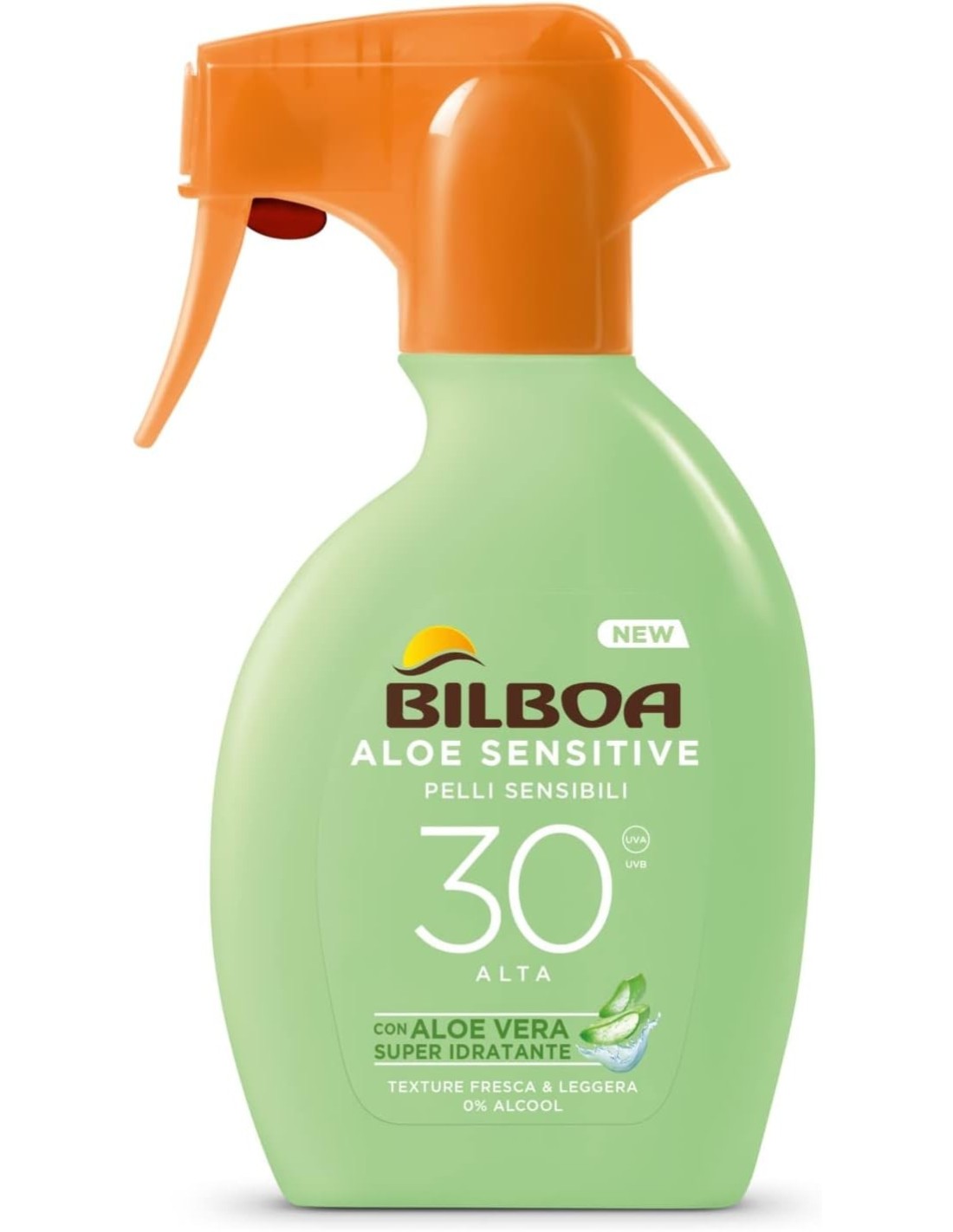 GEL - LACCHE - CREME - SPUME: vendita online Bilboa, Protezione Solare Corpo Aloe Sensitive Trigger SPF 30, Spray Solare Alta...