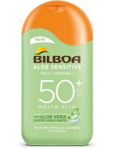 GEL - LACCHE - CREME - SPUME: vendita online Bilboa, Protezione Solare Corpo Aloe Sensitive SPF 50+, Latte Solare Alta per Pe...