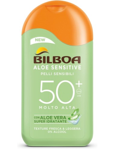 CREME SOLARI: vendita online Bilboa, Protezione Solare Corpo Aloe Sensitive SPF 50+, Latte Solare Alta per Pelli Sensibili, 2...