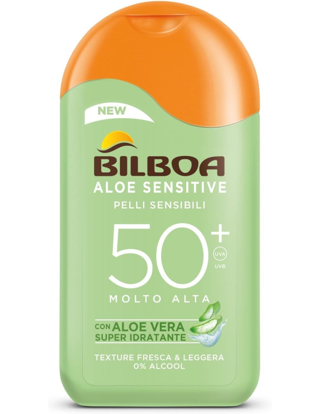 GEL - LACCHE - CREME - SPUME: vendita online Bilboa, Protezione Solare Corpo Aloe Sensitive SPF 50+, Latte Solare Alta per Pe...