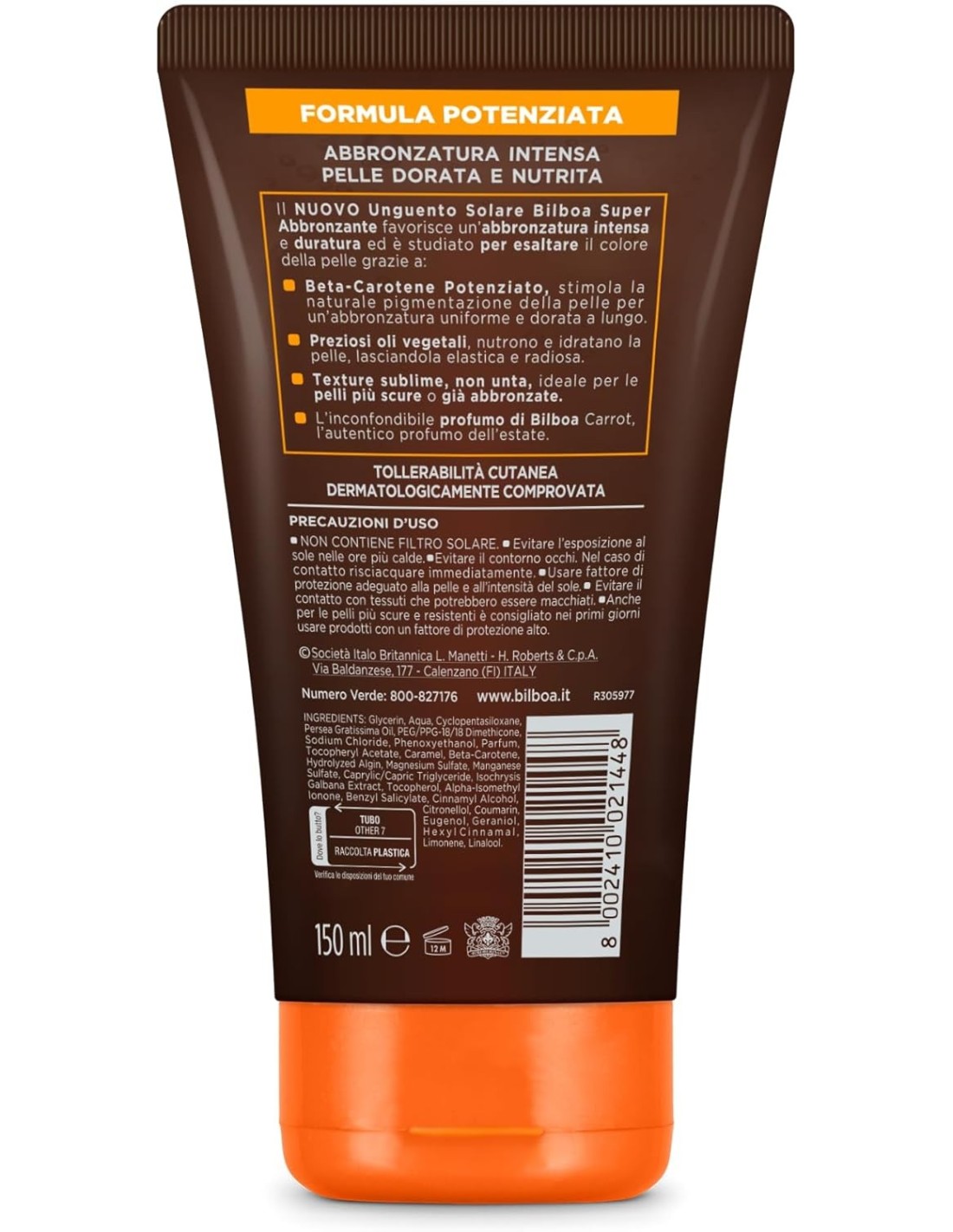 BAZAR IGIENE PERSONA: vendita online Bilboa Carrot Plus, con Betacarotene e Oli Vegetali per una Abbronzatura Intensa e Durat...