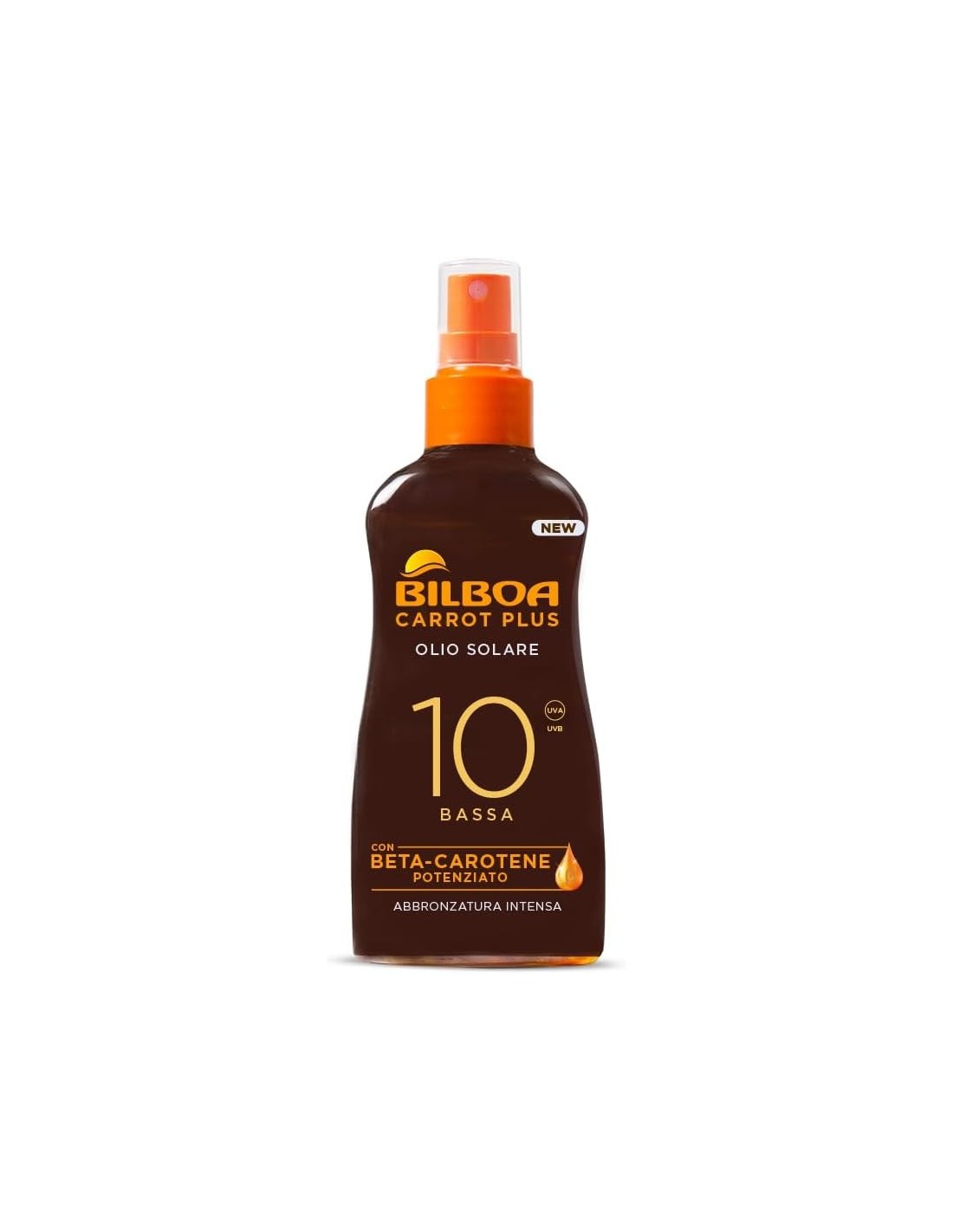 BAZAR IGIENE PERSONA: vendita online Bilboa Carrot Plus, Olio Solare Spray SPF 10, Olio Abbronzante Corpo - 200 ml in offerta