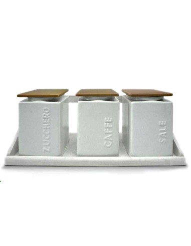TRIS BARATTOLI 82163 CERAMICA CON MENSOLA