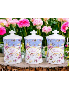 TRIS BARATTOLI 82265 ROMANTIC ROSE CERAMICA