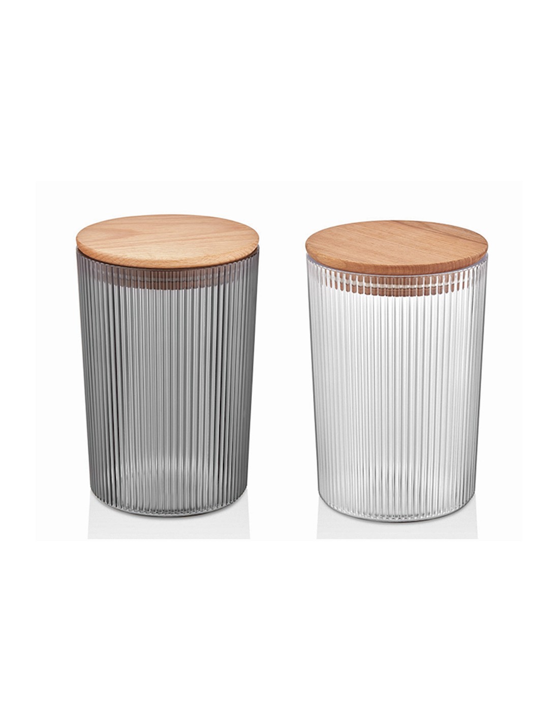 CONTENITORE TONDO 0,8LT COPERCHIO LEGNO COLORI ASSORTITI