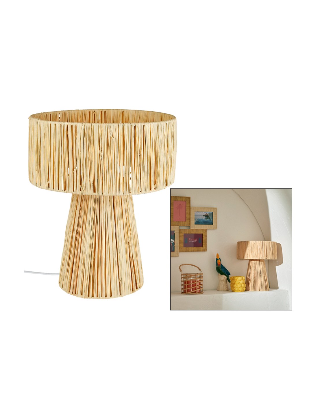 LAMPADA TAVOLO 205949 ORANE 28X34CM FIBRA/METALLO