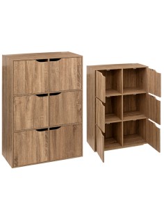 SCAFFALE 181273 6 SCOMPARTI 67X32X100CM NATURALE