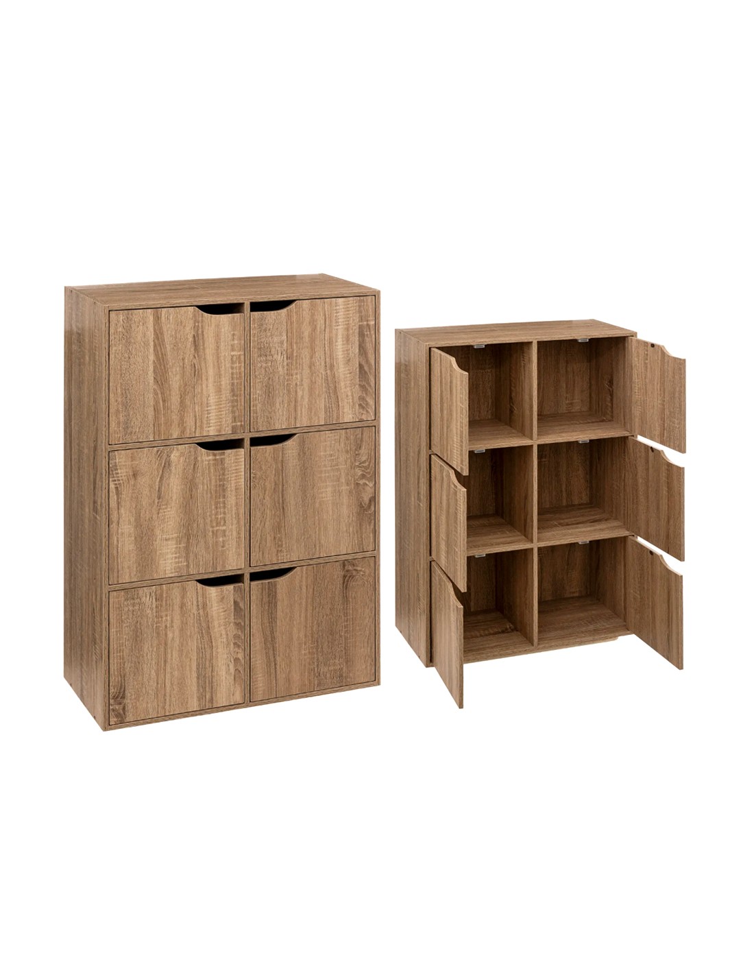SCAFFALE 181273 6 SCOMPARTI 67X32X100CM NATURALE
