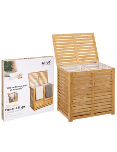 PORTABIANCHERIA 160823A SICELA 100LT BAMBOO 58X40X60CM