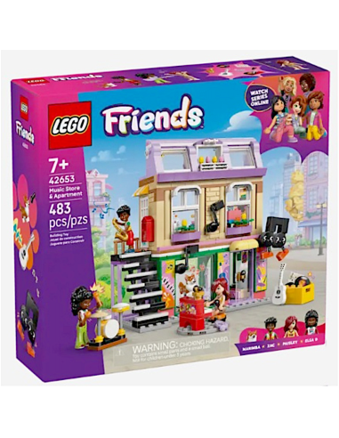 LEGO Friends 42653 Music Store & Apartment, musica e vita urbana con 3 minidoll e corgi | Shop in Casa