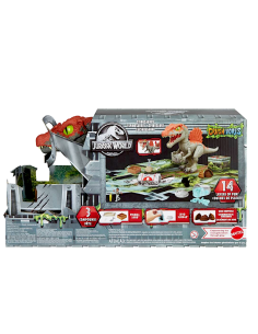MATTEL JURASSIC WORLD CRUSHIVORES, SPINOSAURO CAGE CRASHER, DINOSAURO, ACCESSORI, SABBIA, GEL, PASTA MODELLABILE, 4+ ANNI, HTP71