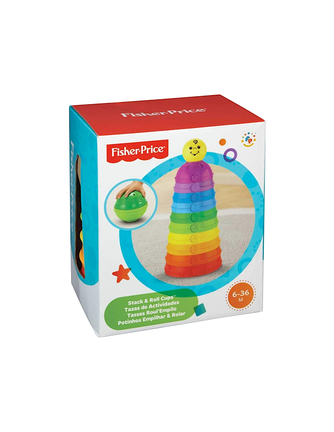 FISHER-PRICE W4472, SCODELLE TRASFORMELLE, GIOCATTOLO IMPILABILE, CLASSICO 6-36 MESI, MULTICOLORE