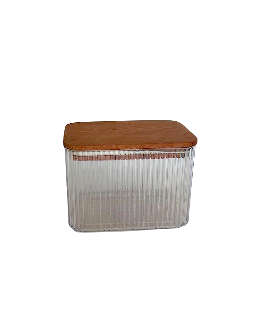 CONTENITORE 0,9LT COPERCHIO LEGNO COLORI ASSORTITI