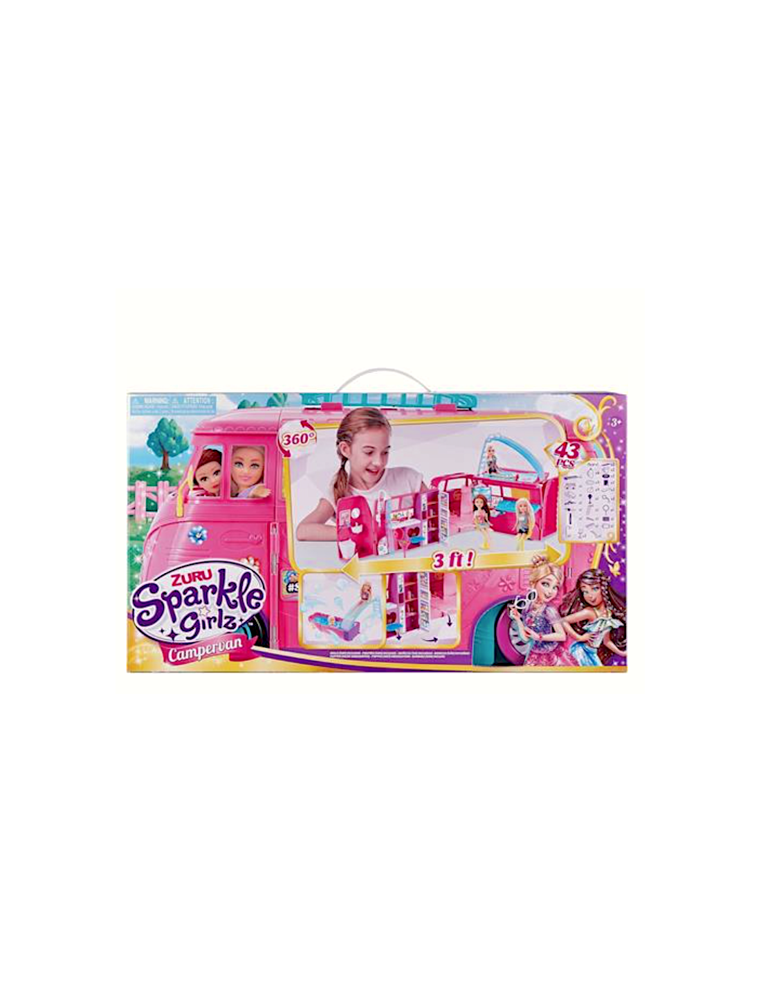 Sparkle Girlz Glam Camper Van 100262, retrò e apribile per bambole | Shop in Casa