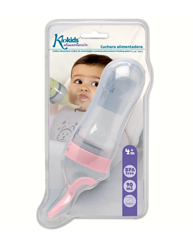 Cucchiaio dosatore pappa rosa Kiokids 90 ml silicone | shopincasa.it