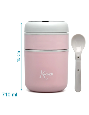 Thermos rosa 710 ml acciaio inox con cucchiaio | shopincasa.it