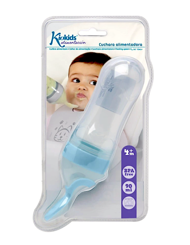 Cucchiaio dosatore Kiokids 90 ml silicone azzurro | shopincasa.it