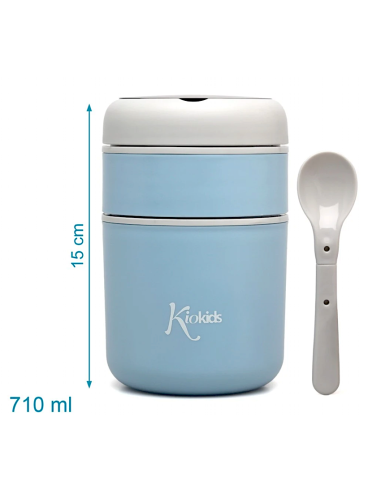Thermos blu 710 ml acciaio inox con cucchiaio | shopincasa.it