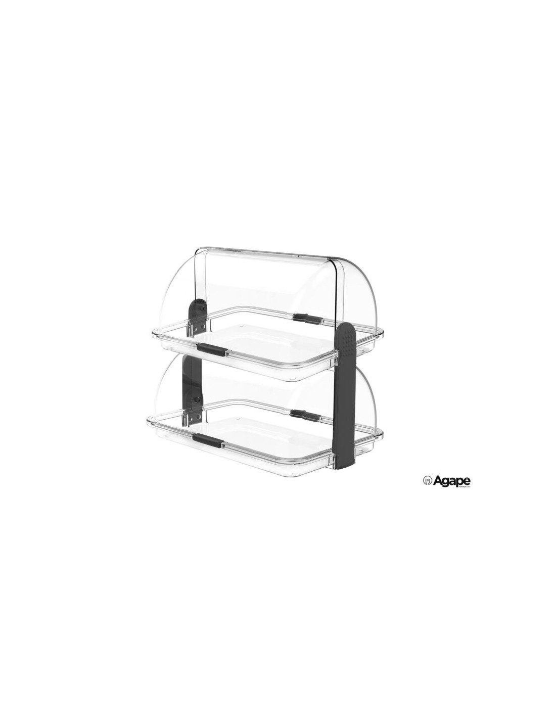 VASSOI A SERVIRE: vendita online Vetrinetta doppia trasparente, esposizione alimenti, 2 livelli, L17900, 46,5x31,5x40,5 cm, p...