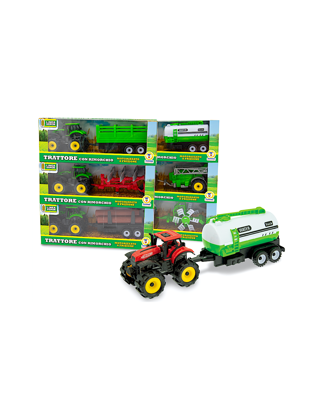 LINEA VERDE - TRATTORE CON RIMORCHIO A FRIZIONE ASSORTITO