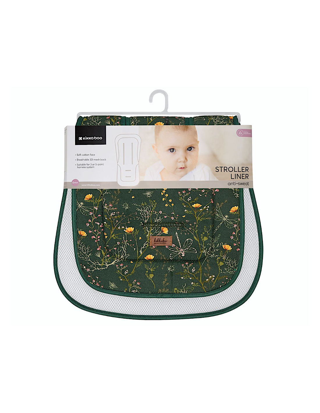KikkaBoo Fodera traspirante 3D Mesh Secret Garden Green | shopincasa.it