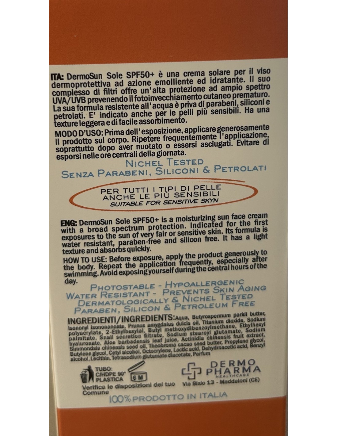 Dermosun Sole SPF50+ Crema Viso | Alta Protezione | shopincasa.it
