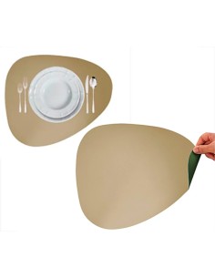 TOVAGLIETTA 956315 SIMILPELLE VERDE/TORTORA 45X37CM