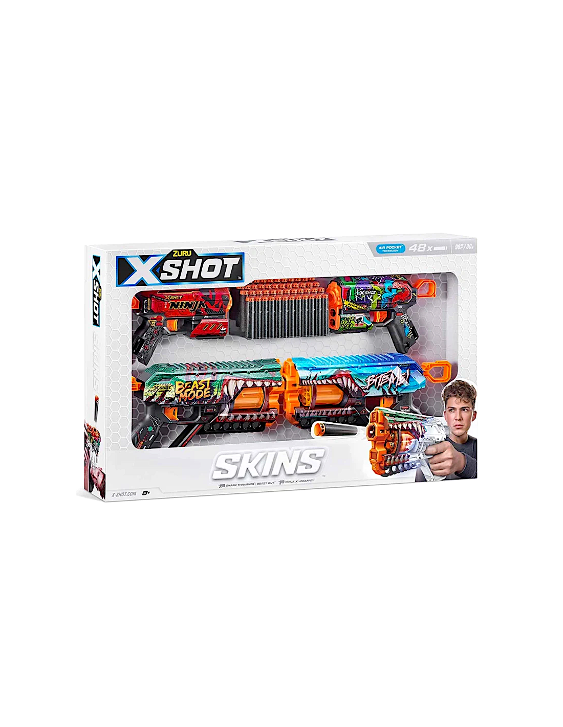 X-SHOT Skins Mix Combo 36568, blaster con 48 freccette per giochi outdoor | Shop in Casa