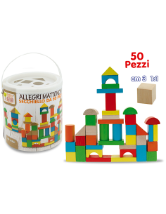 Secchiello costruzioni legno colorato 50 pezzi | shopincasa.it
