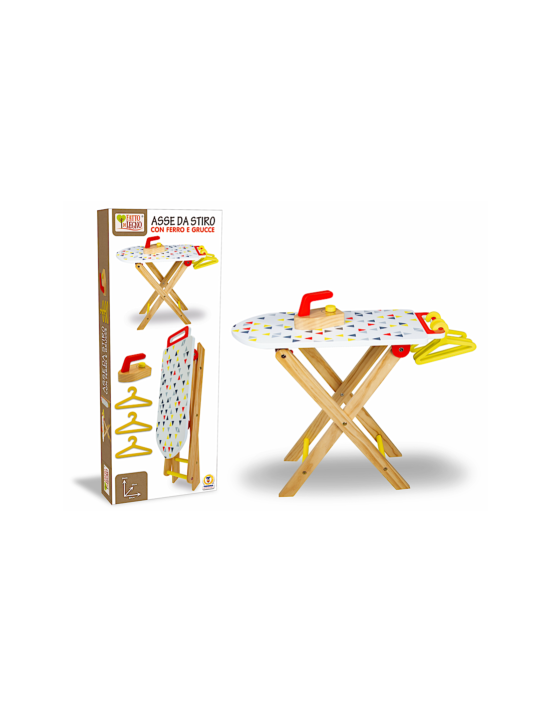 FATTO DI LEGNO - ASSE DA STIRO CON ACCESSORI 60X25X54CM