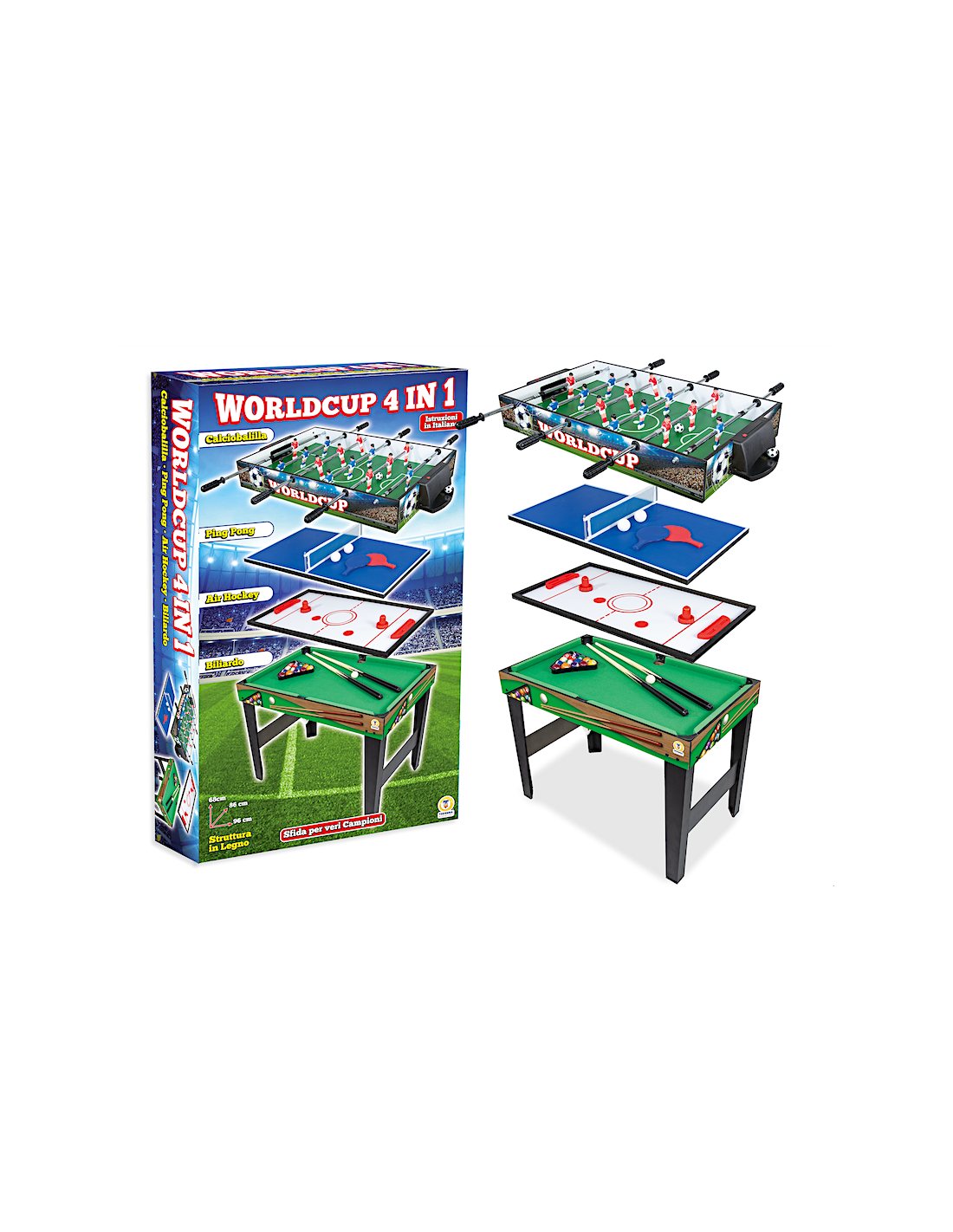 TAVOLO DA GIOCO 96X86X68CM 4IN1 LEGNO