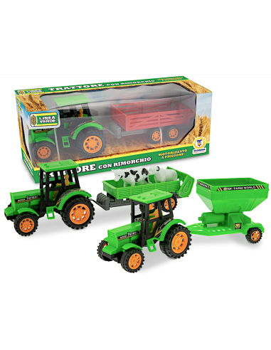 LINEA VERDE 68512 TRATTORE CON RIMORCHIO ASSORTITO A FRIZIONE