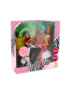 Dea e Teo coppia bambole scooter 29x30cm | shopincasa.it