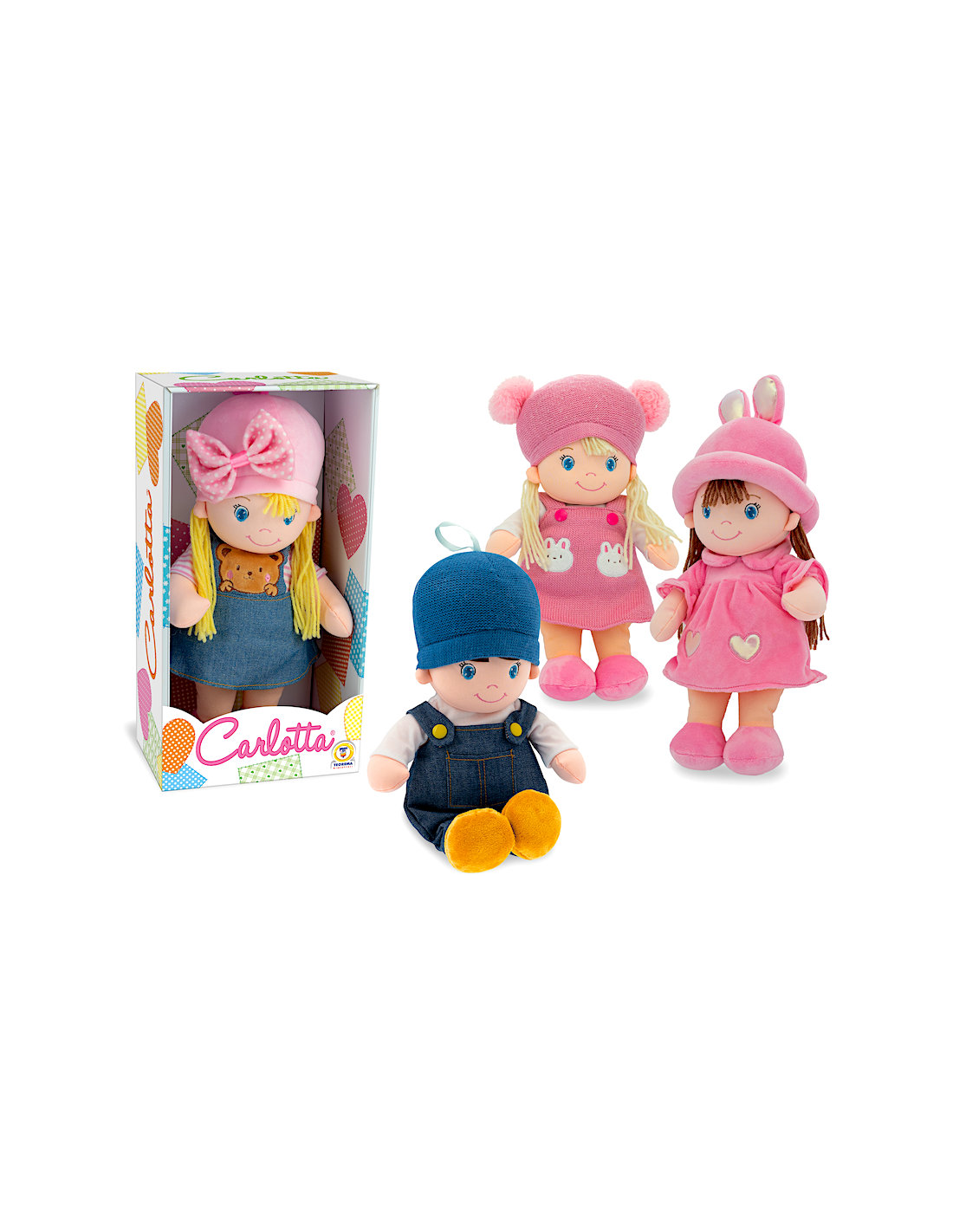CARLOTTA - BAMBOLA PEZZA CON CAPPELLO 35CM ASSORTITO