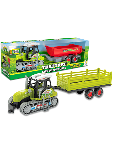 LINEA VERDE 68979 TRATTORE CON RIMORCHIO ASSORTITO A FRIZIONE