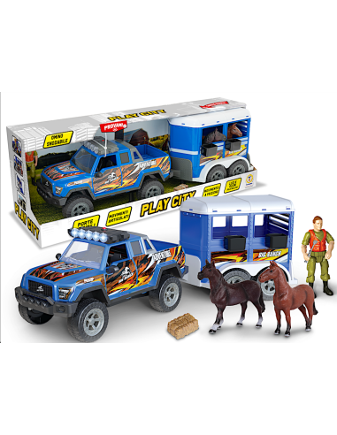 PLAY CITY - PLAYSET TRASPORTO CAVALLI LUCI E SUONI