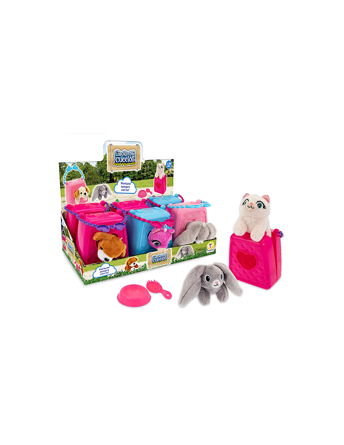 ISOLA DEI CUCCIOLI ANIMALE ASSORTITO CON TRASPORTINO | shopincasa.it