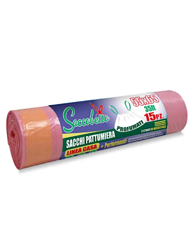 CONF 15 SACCHI PATT ROSA 35LT 55X65 PROFUMATI