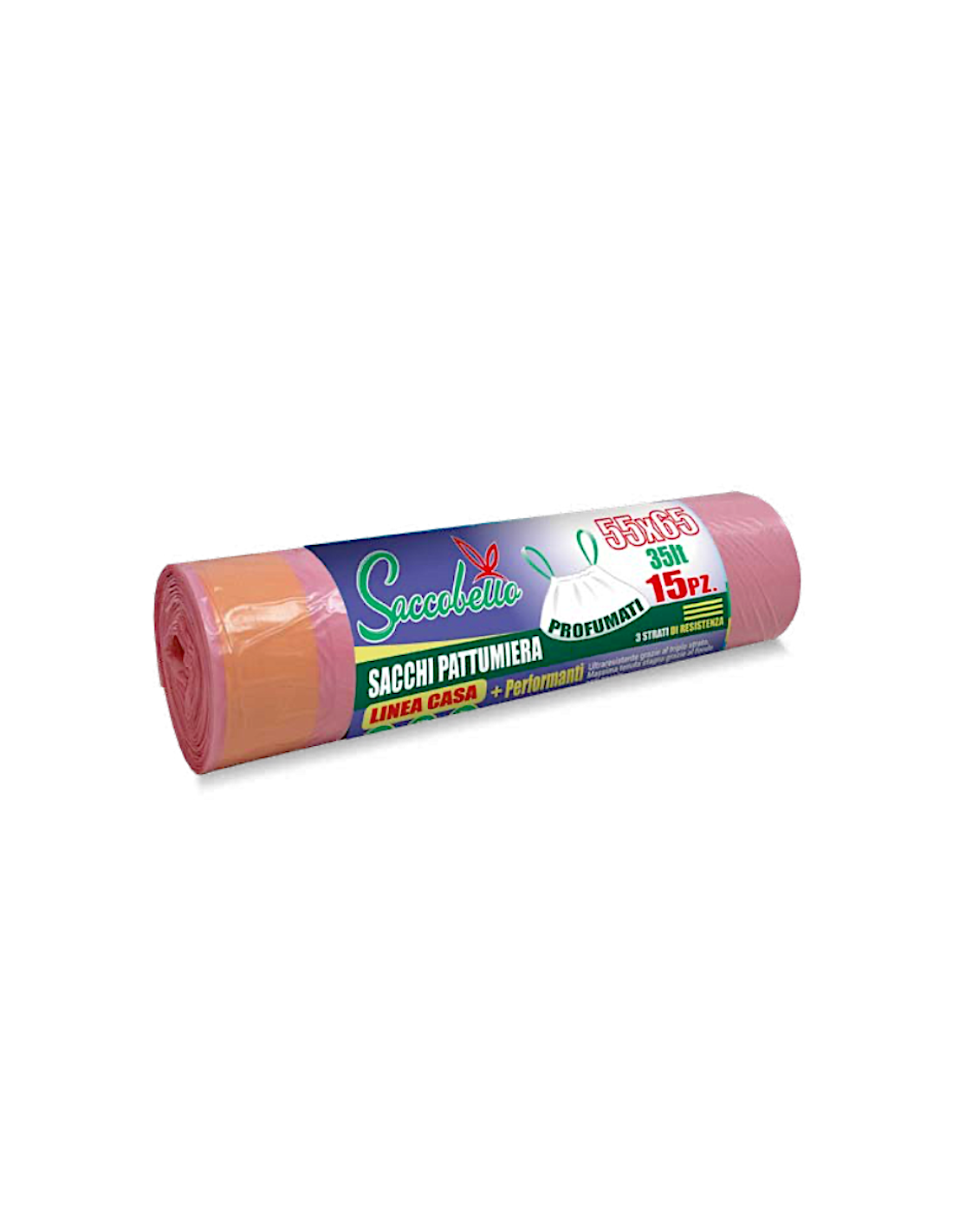 CONF 15 SACCHI PATT ROSA 35LT 55X65 PROFUMATI