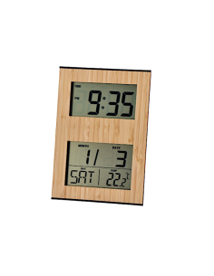 Orologio sveglia digitale LCD bamboo/plastica 15 x 31 cm | shopincasa.it