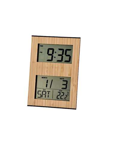 OROLOGIO SVEGLIA 111816 LCD BAMBOO/PLASTICA 15X31CM