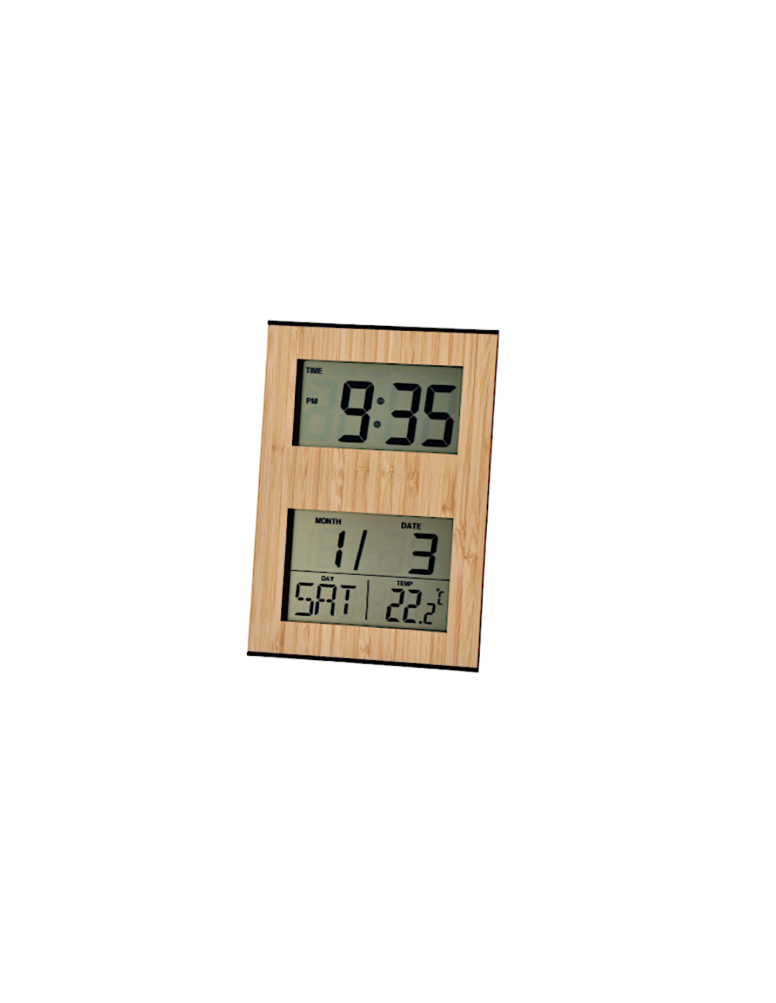OROLOGIO SVEGLIA 111816 LCD BAMBOO/PLASTICA 15X31CM