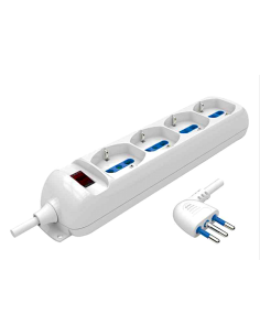 MULTIPRESA 4P SCHUKO/BIPASSO 10A SALVASPAZIO