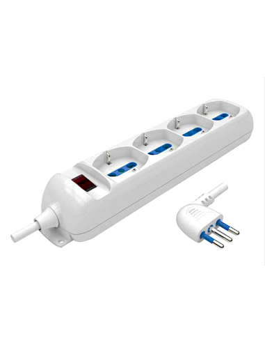 MULTIPRESA 4P SCHUKO/BIPASSO 10A SALVASPAZIO
