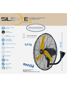 VENTILATORE A PARETE SILENTE WALL 26 DIAM.66CM