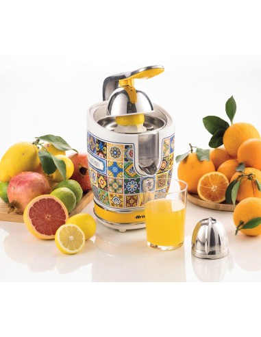 SPREMIAGRUMI: vendita online Ariete 413 Spremiagrumi Elettrico con Leva, Stile Positano, 2 Coni in acciaio inox, beccuccio sa...