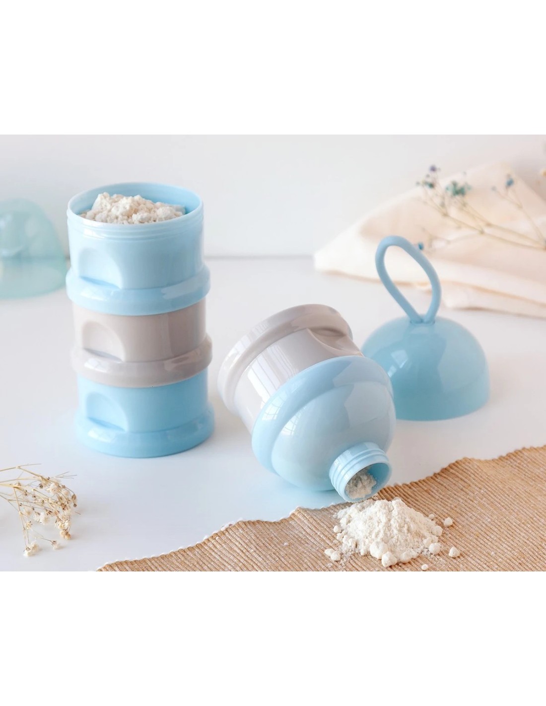 Dosatore latte in polvere Kiokids azzurro e grigio | shopincasa.it