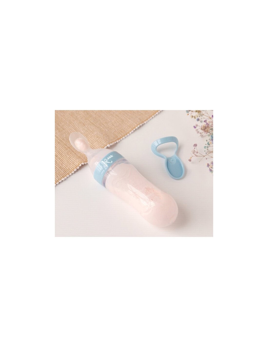 Cucchiaio dosatore Kiokids 90 ml silicone azzurro | shopincasa.it