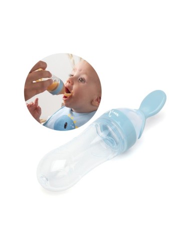 Cucchiaio dosatore Kiokids 90 ml silicone azzurro | shopincasa.it