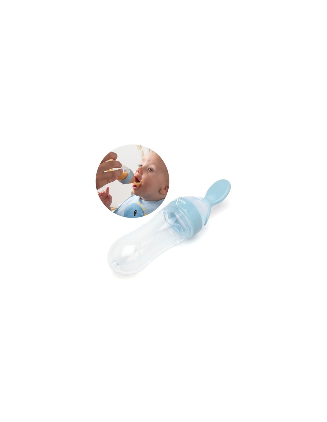 Cucchiaio dosatore Kiokids 90 ml silicone azzurro | shopincasa.it